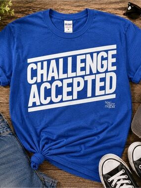 How I Met Your Mother Challenge Accepted Graphic Tee Blue Large